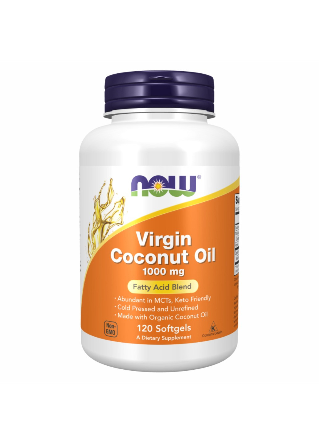 Кокосова олія Coconut Oil 1000mg - 120 sgels Now Foods (273182902)