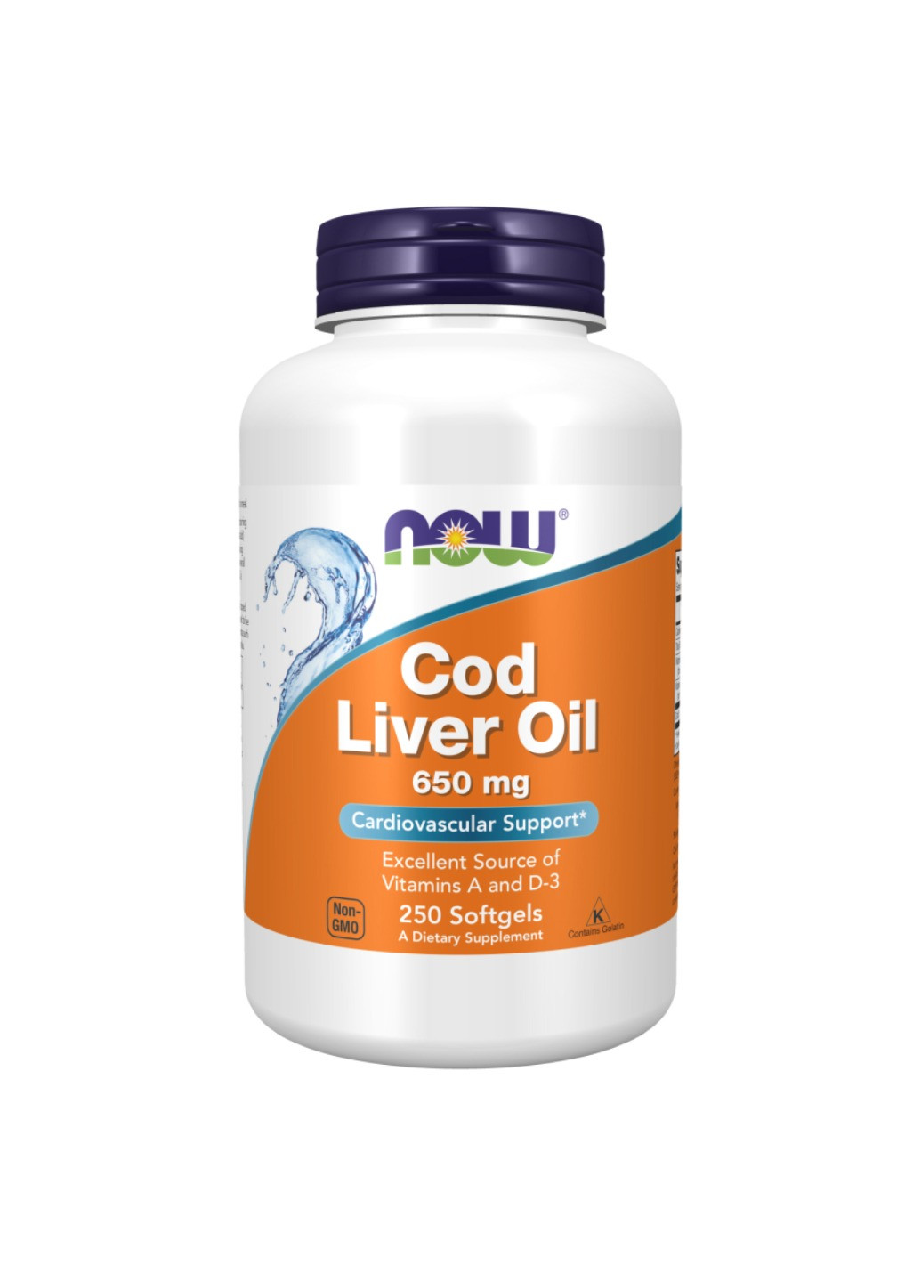Масло печени трески Cod Liver Oil 650mg - 250 sgels Now Foods (273182940)