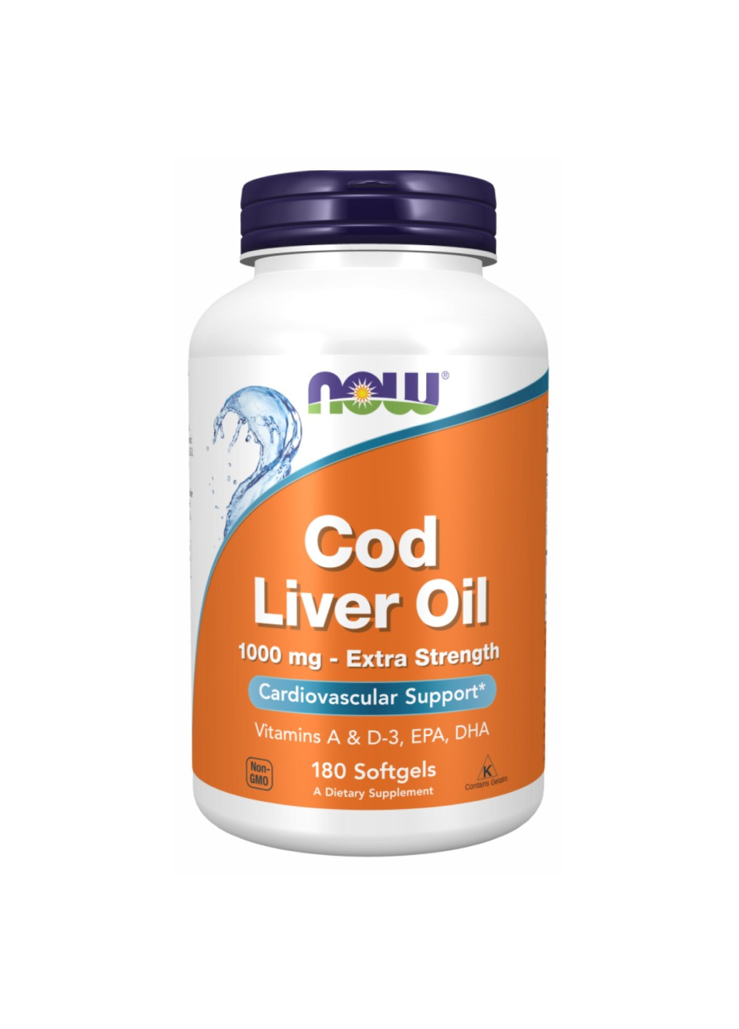 Масло печени трески Cod Liver Oil 1000mg - 180 sgels Now Foods (273182868)