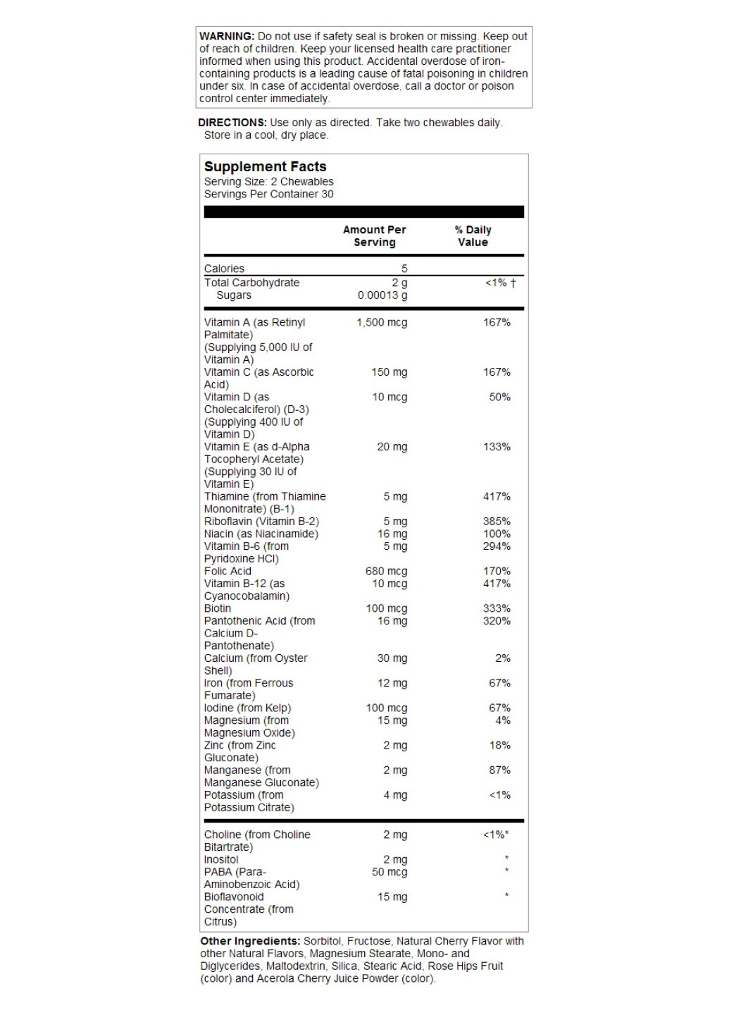 Комплекс вітамінів для дітей, Children's Vitamins & Minerals Chewable - 60 vcaps Black Cherry Solaray (273183029)