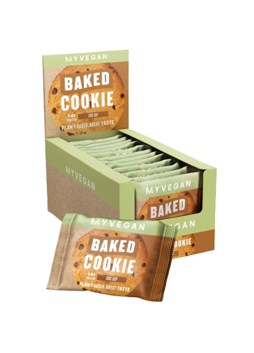Протеиновое печенье Myvegan Baked Cookie - 12x75g Chocolate Chip My Protein (273183010)
