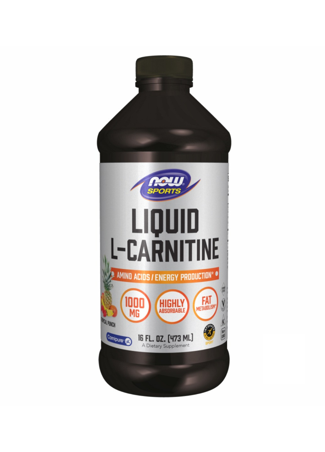 L-карнитин для похудения Carnitine Liquid - 16 oz Tropical Punch Now Foods (273182943)