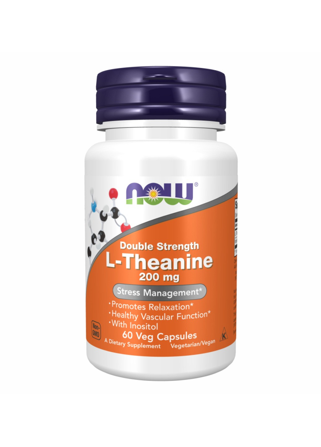 L-теанин для повышения производительности L-Theanine 200mg - 60 vcaps Now Foods (273182925)