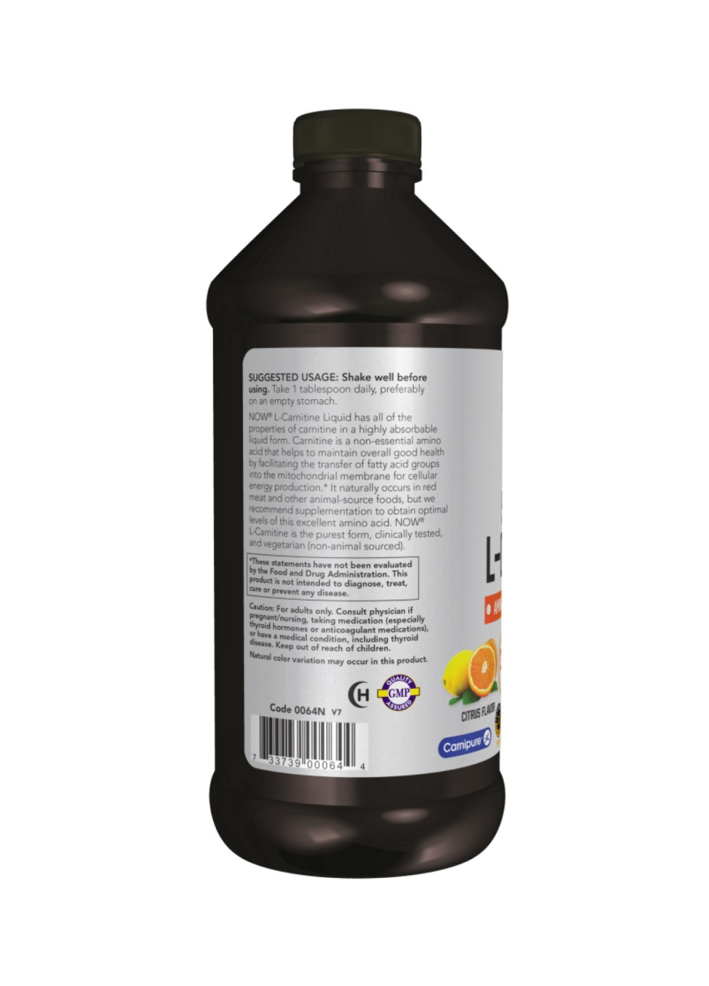 L-карнітин для схуднення Carnitine Liquid 3000mg - 16 oz Now Foods (273182874)