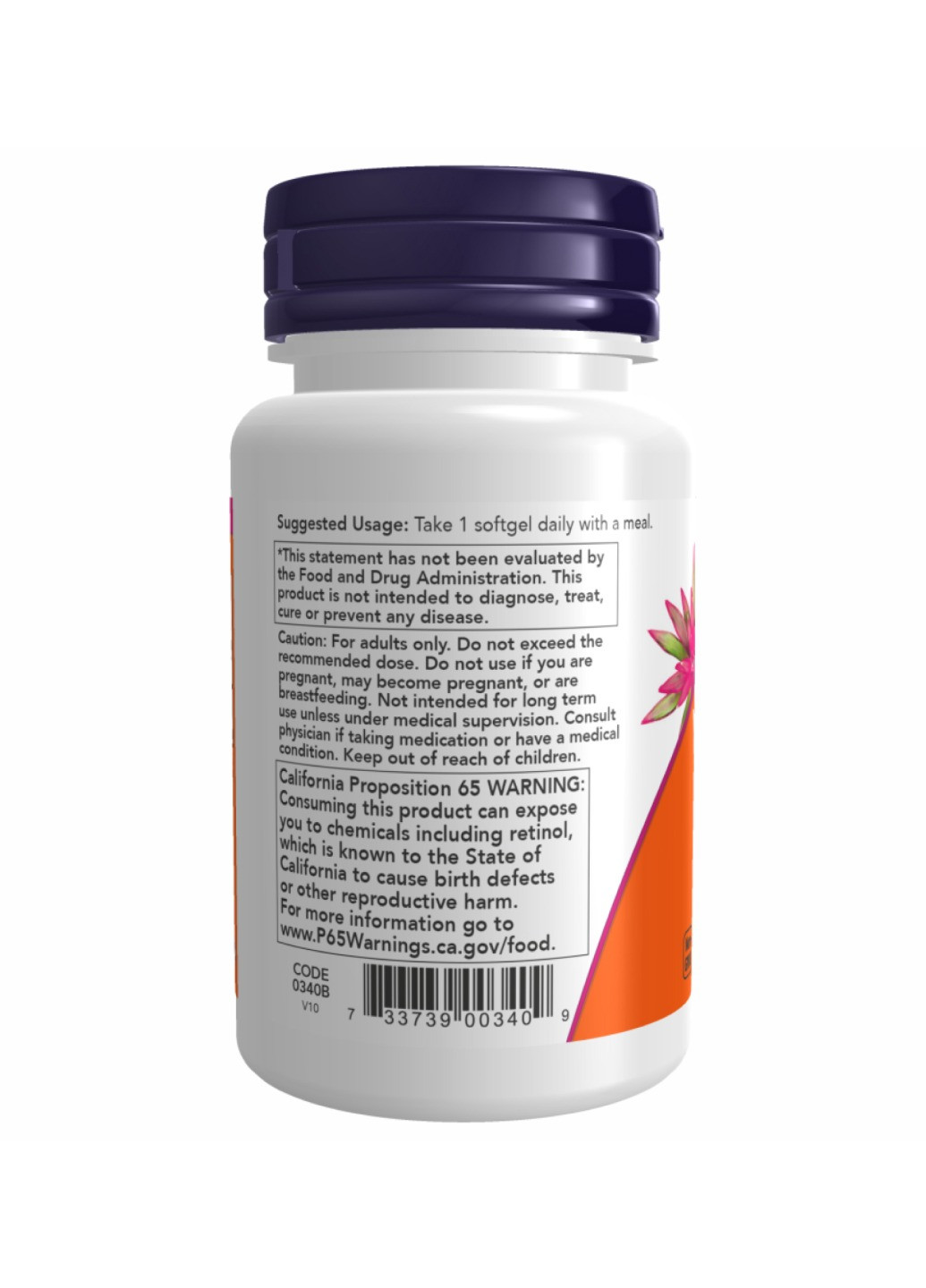 Витамин A A 25000 IU - 100 sgels Now Foods (273182805)