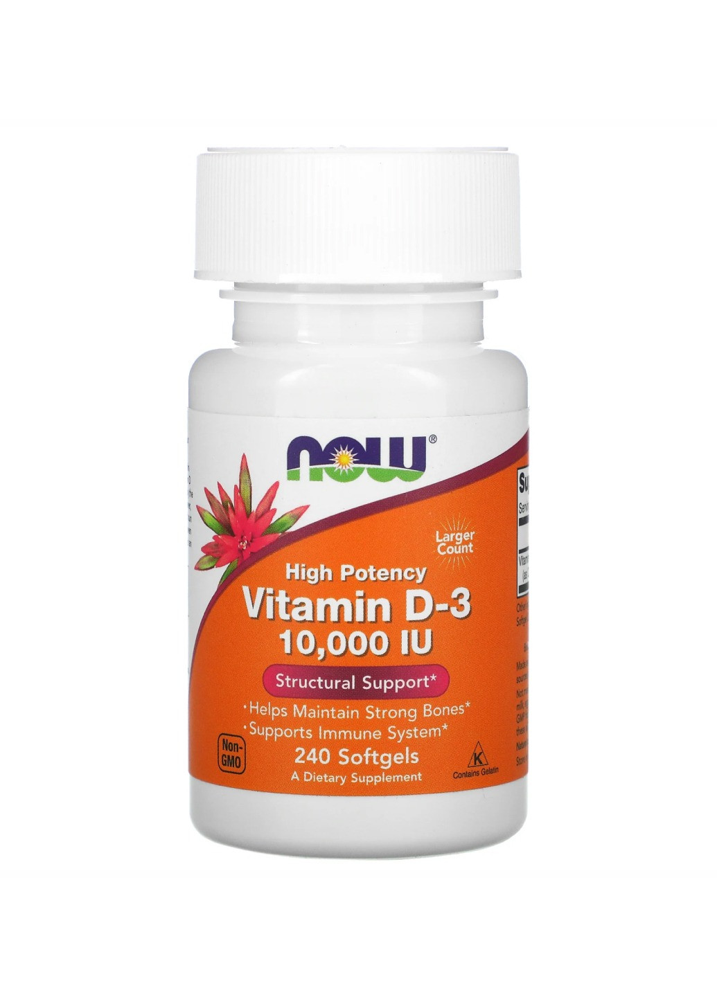 Витамин D-3 VIT D-3 10,000 IU - 240 sgels Now Foods (273182863)