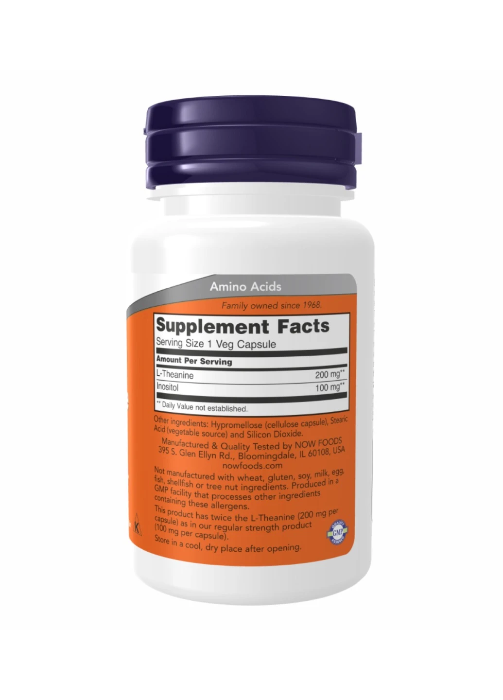 L-теанін для підвищення продуктивності L-Theanine 200mg - 120 vcaps Now Foods (273182910)