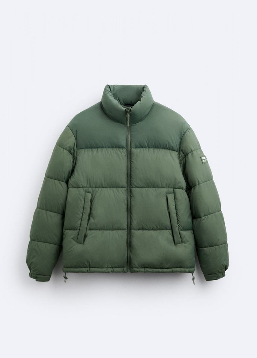 Зелена зимня куртка зимова Zara 3548 302 LIGHT KHAKI
