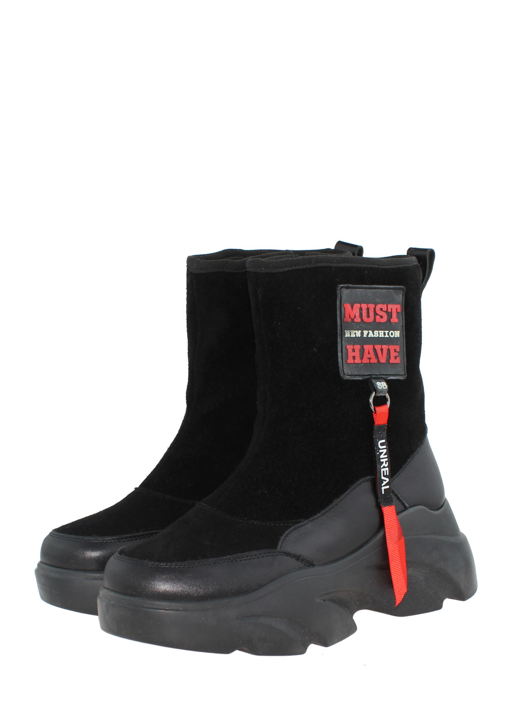 Зимние ботинки rsm-745-11 черный Sothby's из натуральной замши