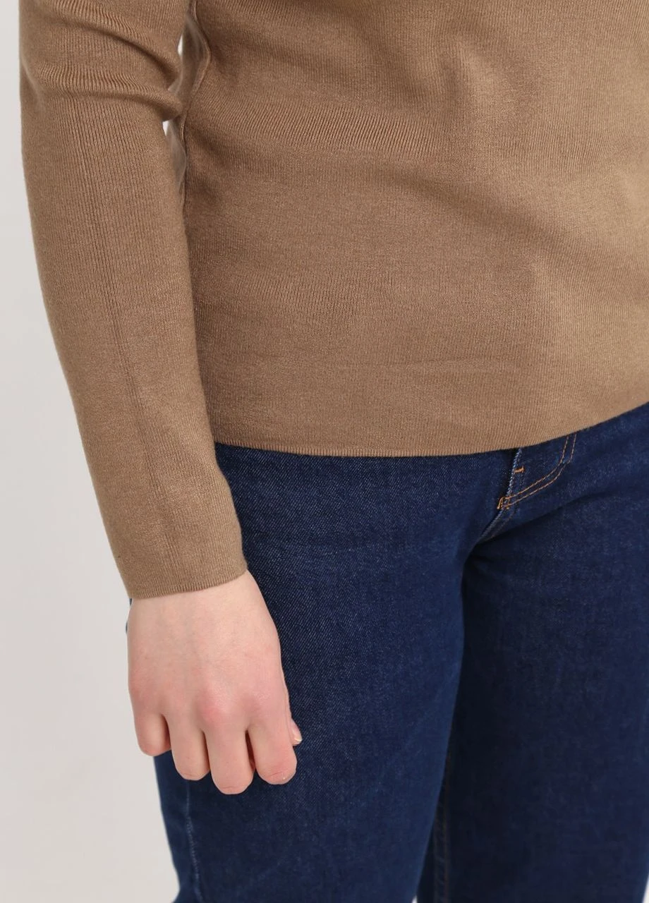 Водолазка женская коричневая воротник стойка JEANSclub Пряма (273385263)