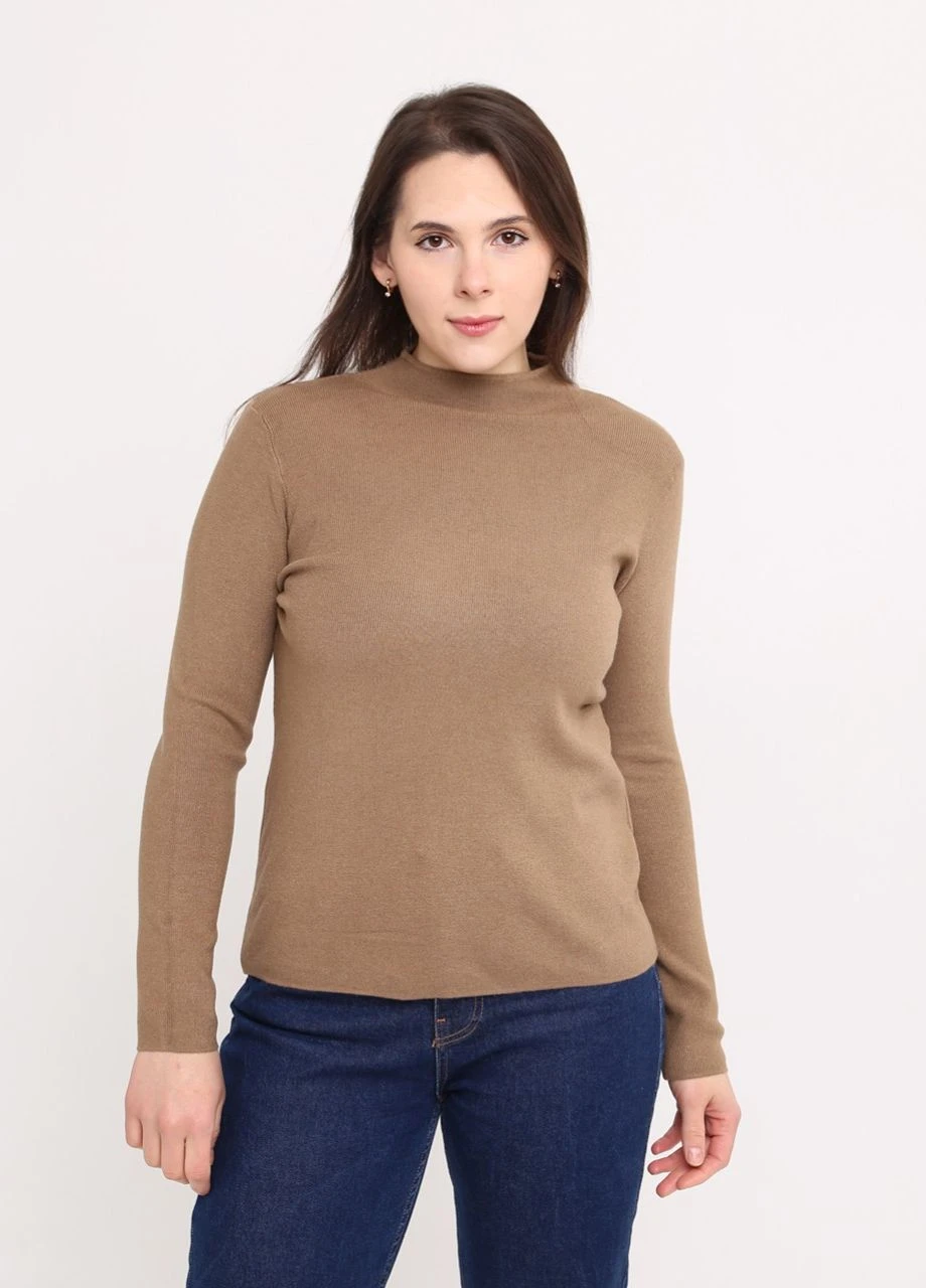 Водолазка женская коричневая воротник стойка JEANSclub Пряма (273385263)