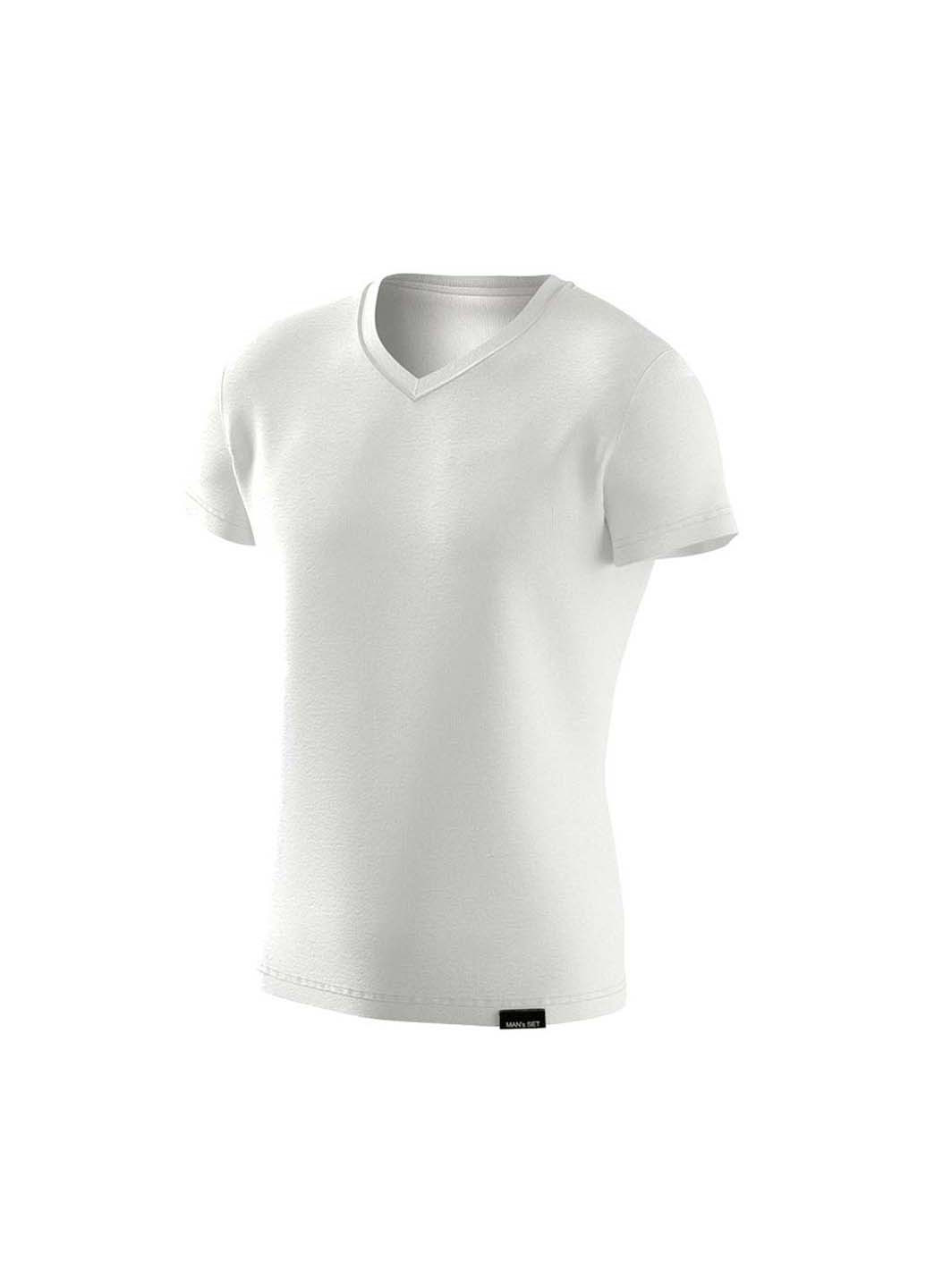 Белая футболка MAN's SET Basic V-neck