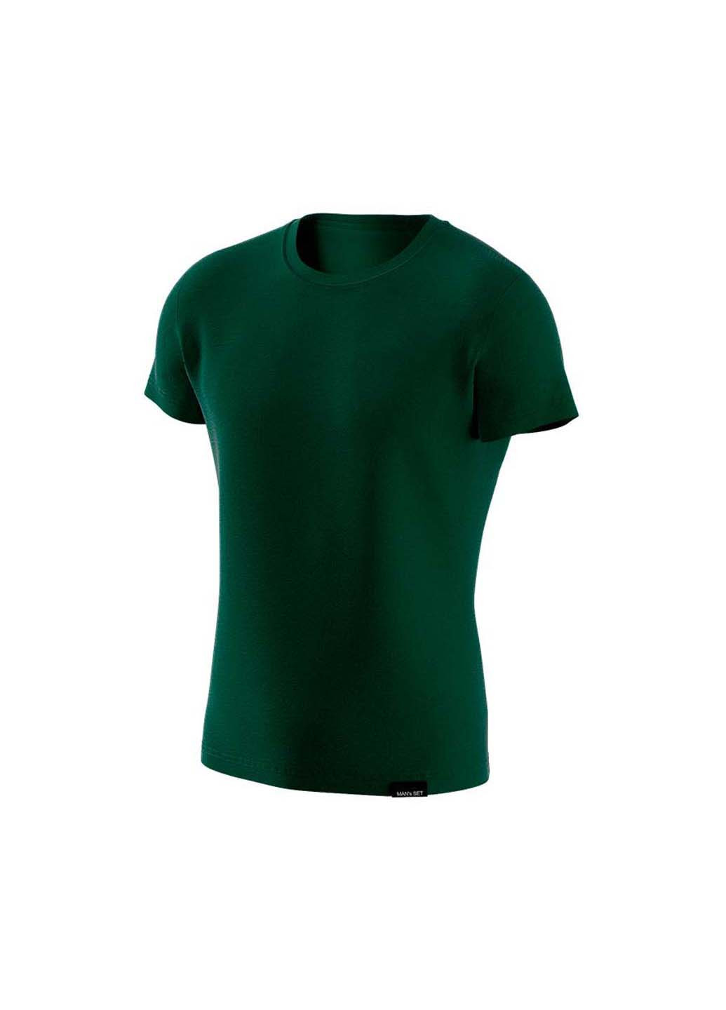 Темно-зеленая футболка MAN's SET Basic U-neck