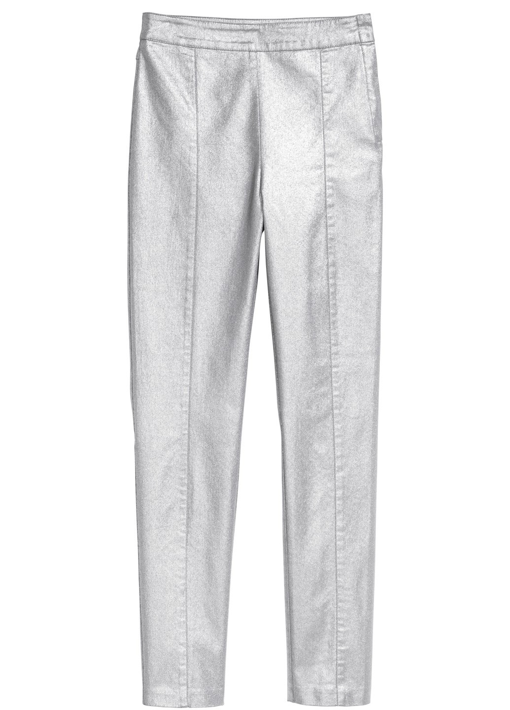Серебряные кэжуал демисезонные брюки H&M