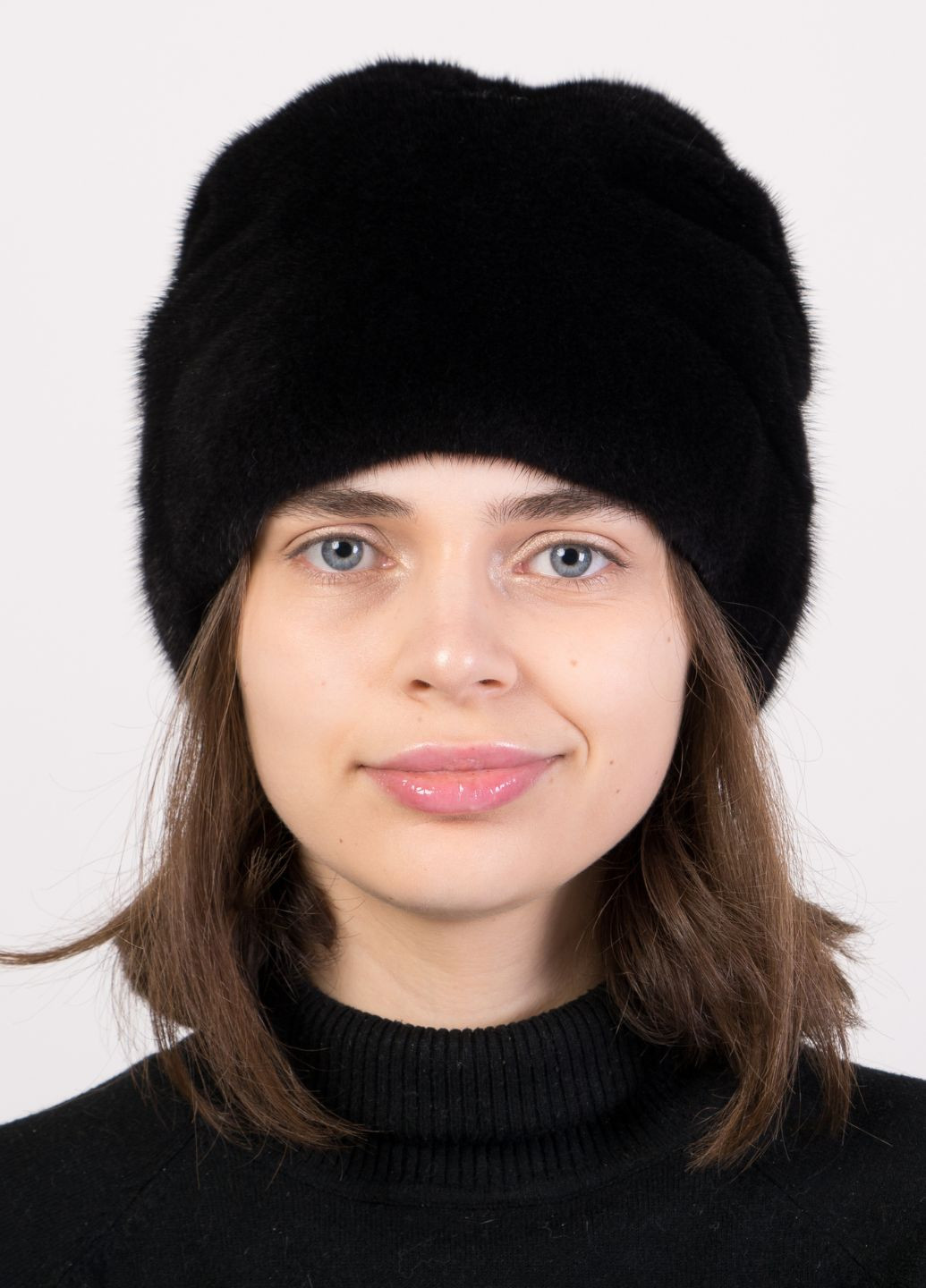 Жіноча хутряна норкова висока шапка Меховой Стиль рукавичка (274063776)