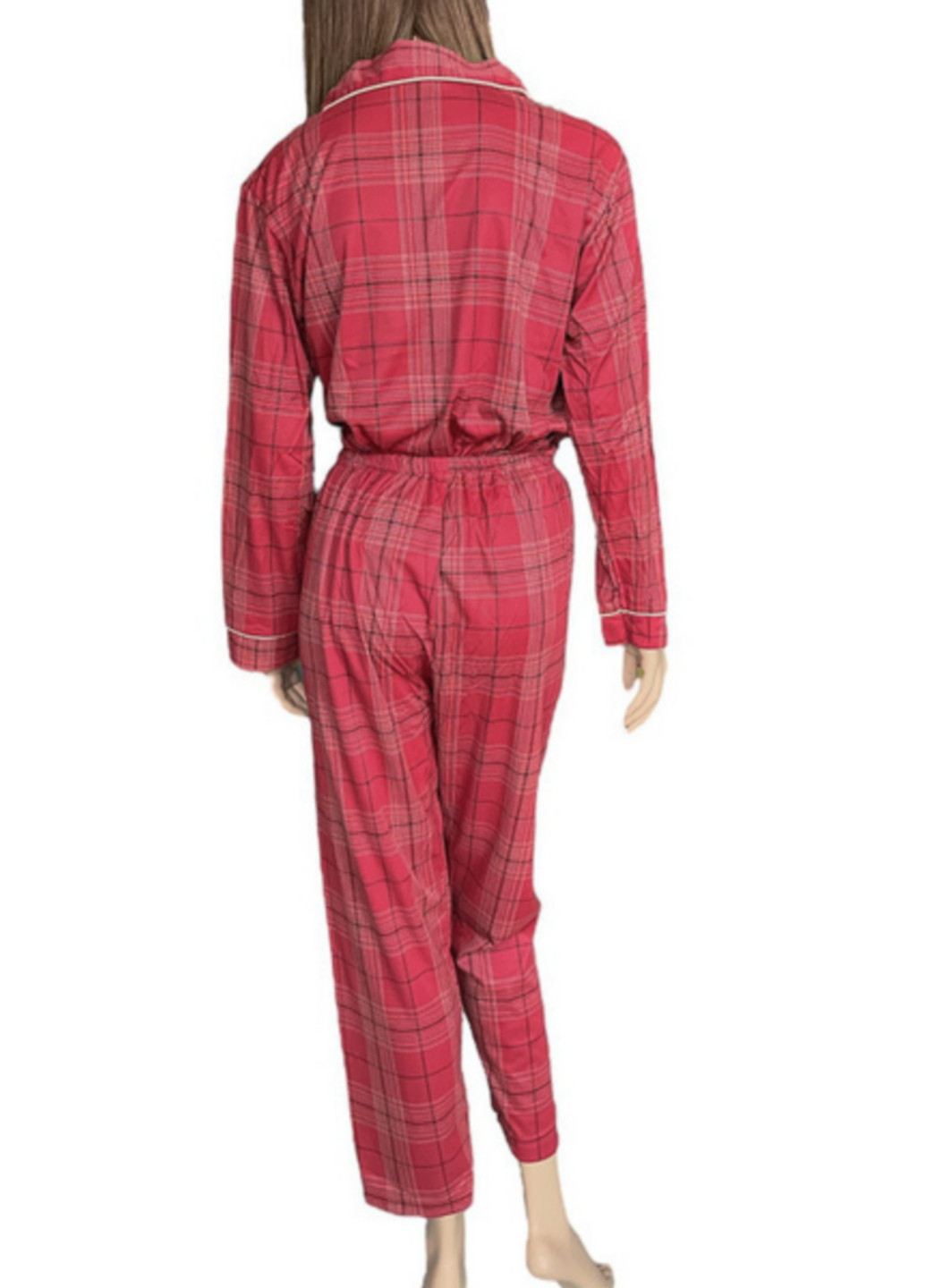 Червона всесезон жіноча піжама в клітинку джанеймі bonntee l-xl 48 червоний No Brand