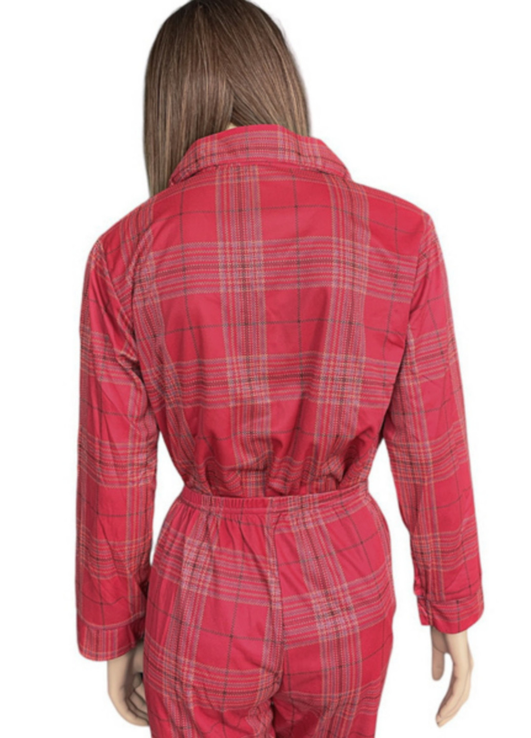 Червона всесезон жіноча піжама в клітинку джанеймі bonntee l-xl 48 червоний No Brand