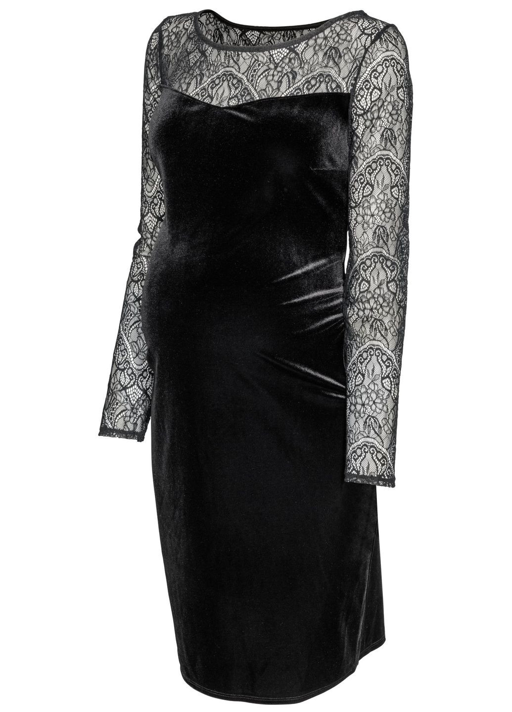 Черное вечернее платье для беременных H&M однотонное