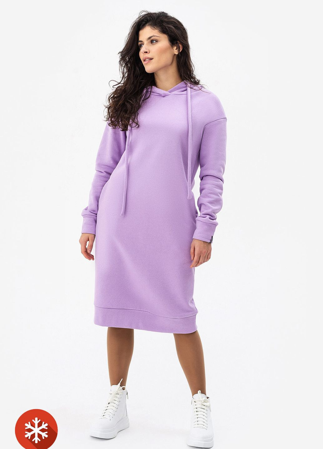 Фиолетовое повседневный платье lenna платье-худи Garne однотонное