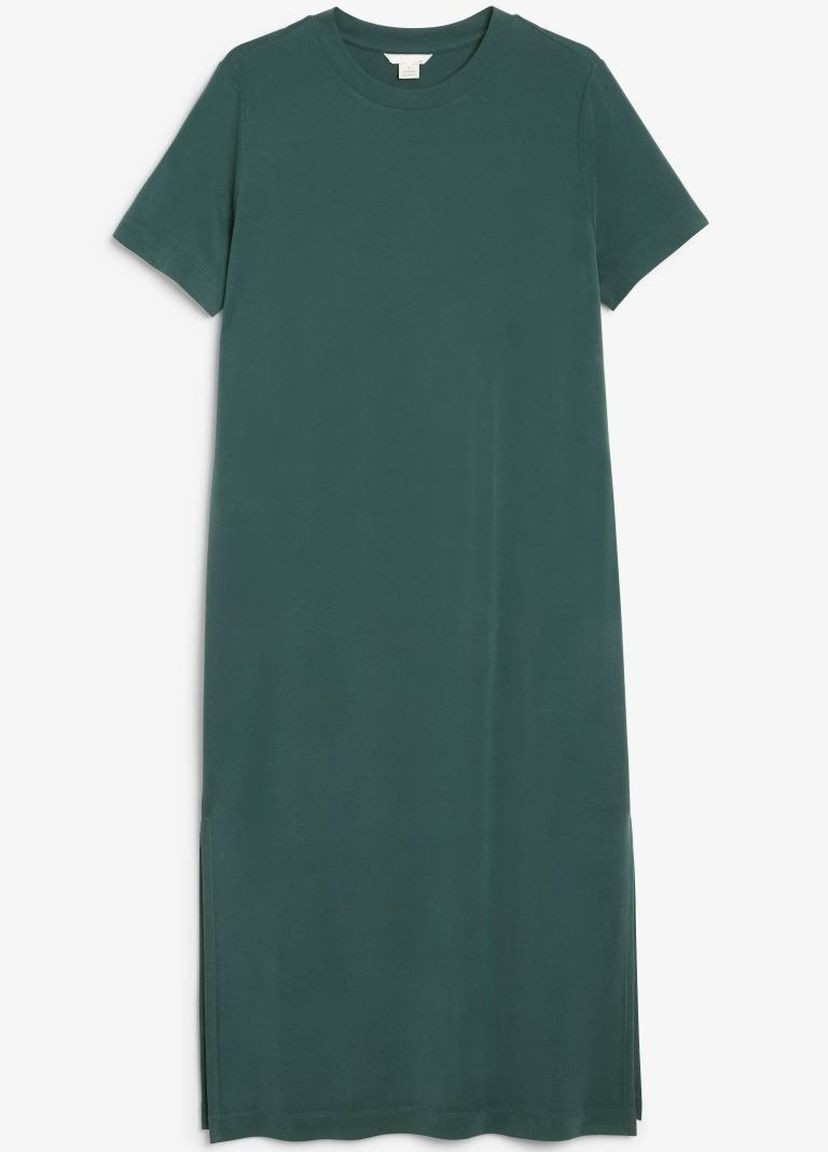 Темно-зеленое повседневный платье H&M однотонное