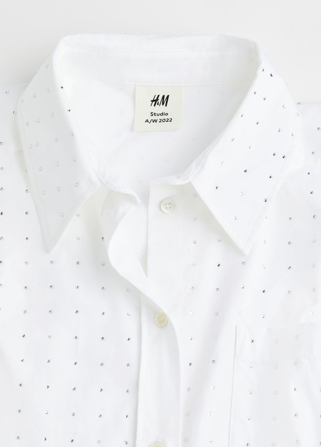 Белая повседневный рубашка однотонная H&M Studio