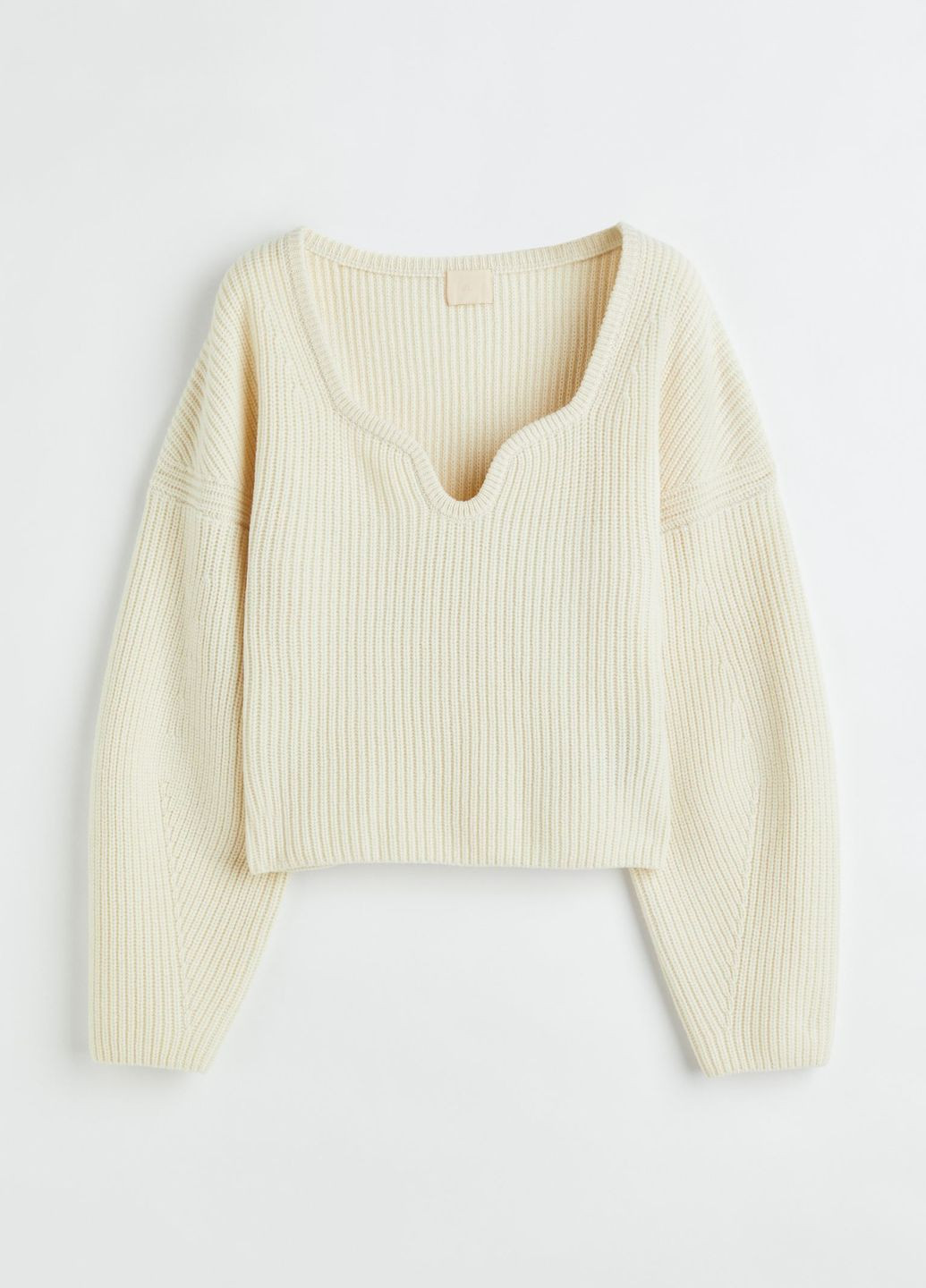 Молочний зимовий светр вовняний H&M