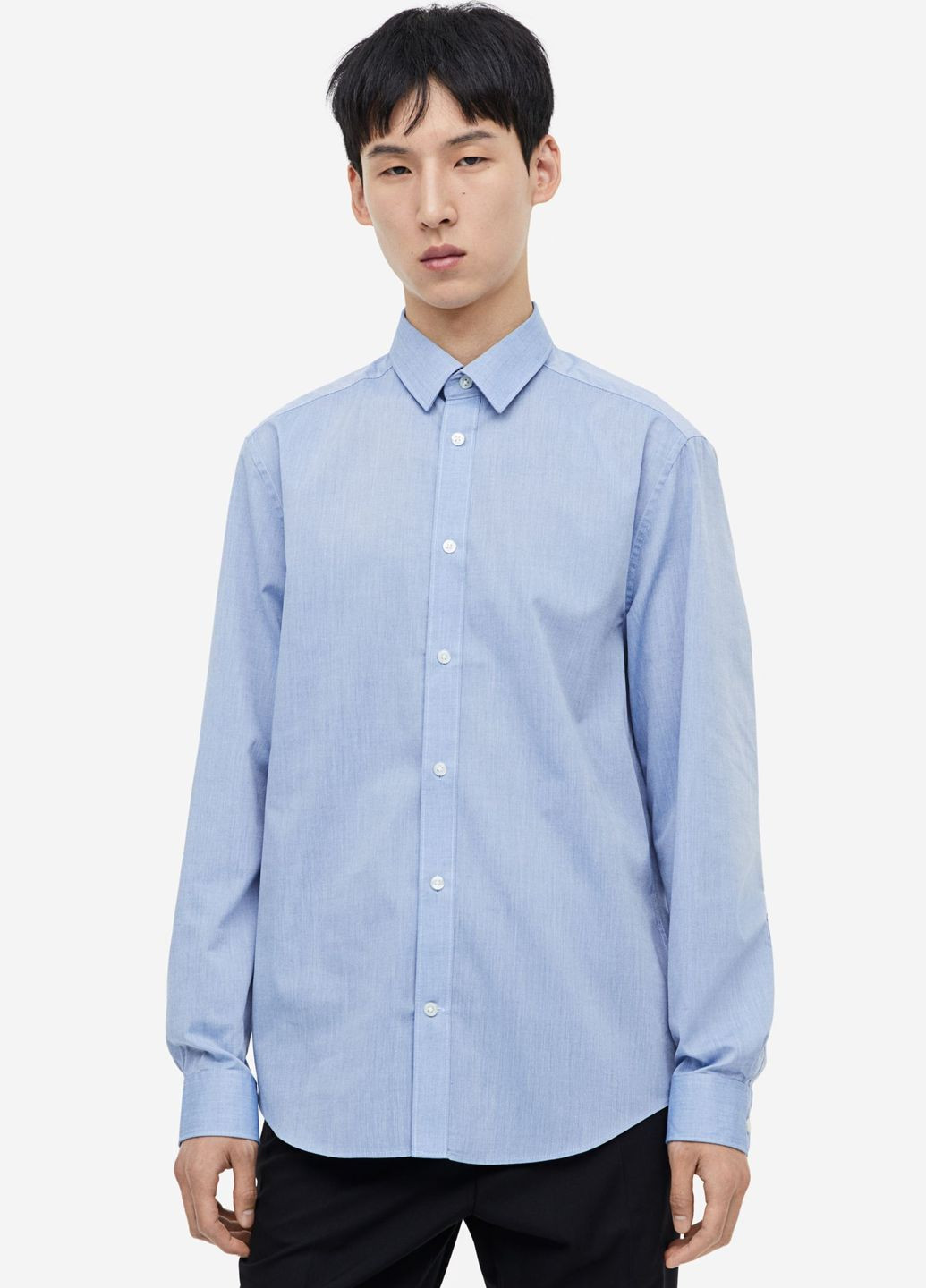 Светло-синяя повседневный рубашка H&M