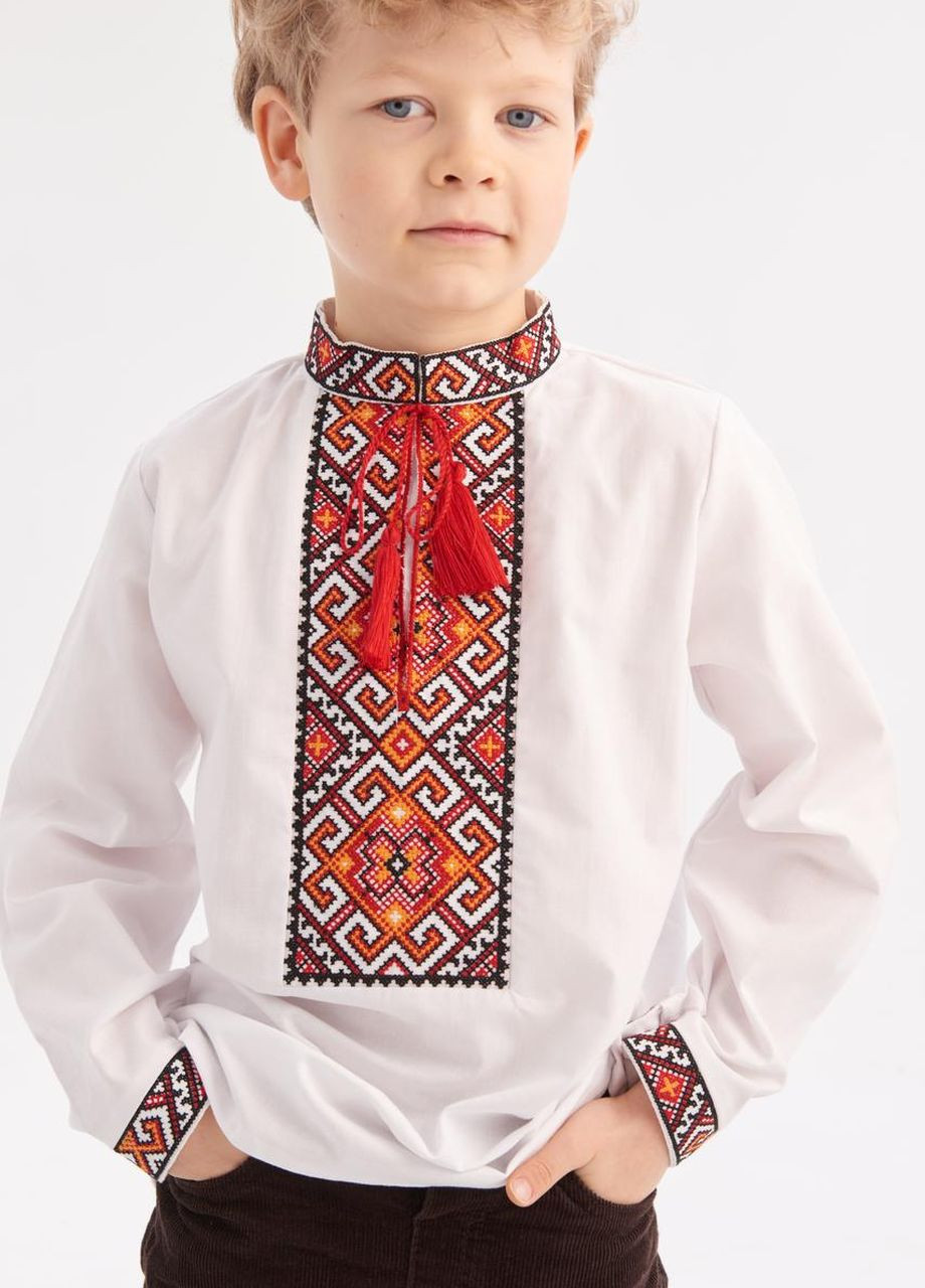 Вышиванка для мальчика "Мирон" красный орнамент MEREZHKA (274244792)