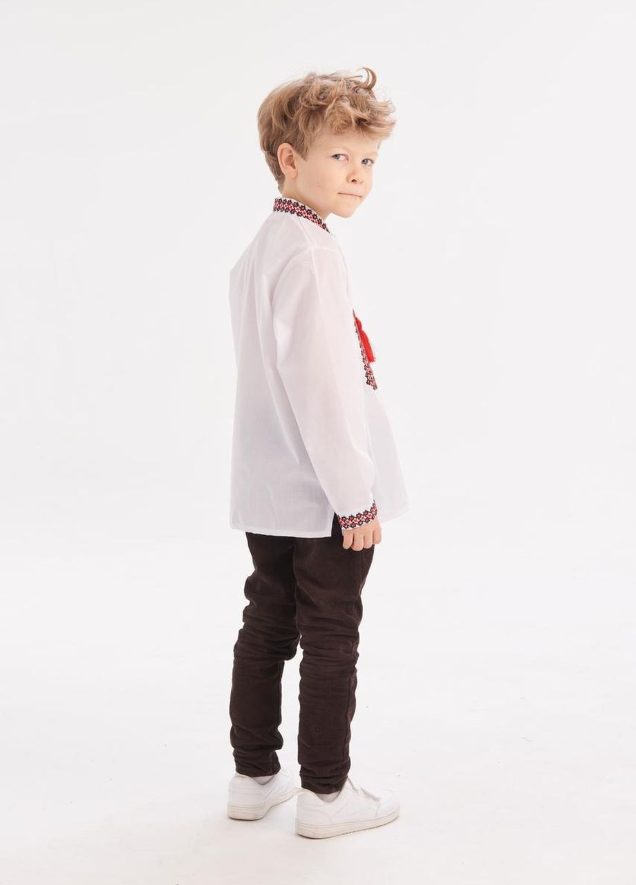 Белая вышиванка для мальчика "марко" MEREZHKA узор орнамент поплин (274244791)