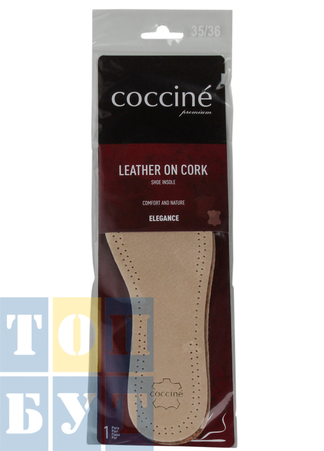 Стельки для обуви 35/36 Leather On Cork 665-53-2 Coccine (274376051)