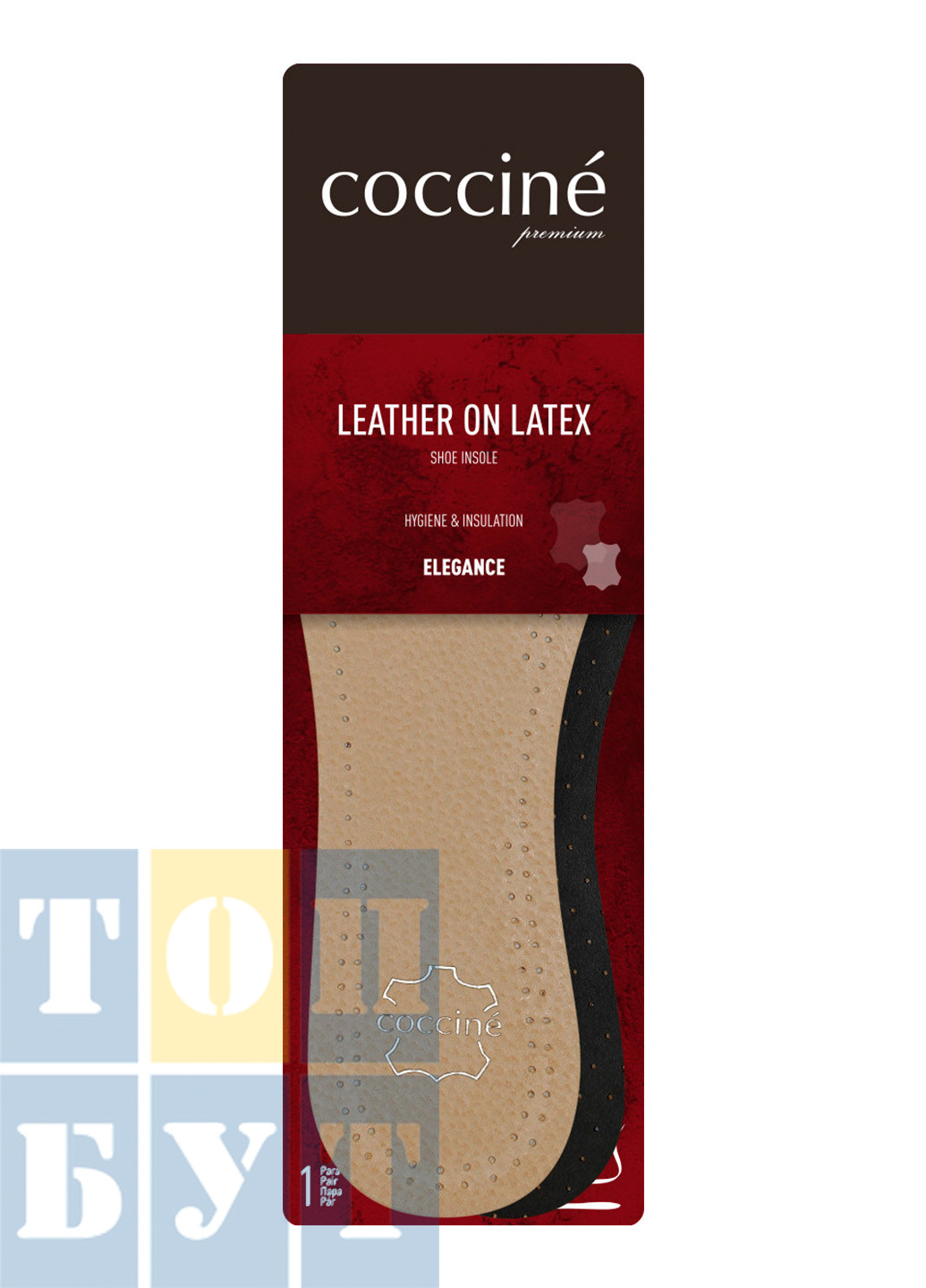 Стельки для обуви Leather On Latex 665-52-2 Coccine (274376037)
