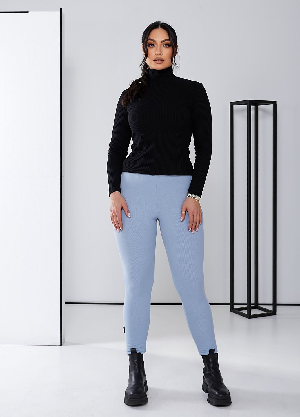 Утепленные лосины с начесом из ткани Рубчик Tailer (274376316)