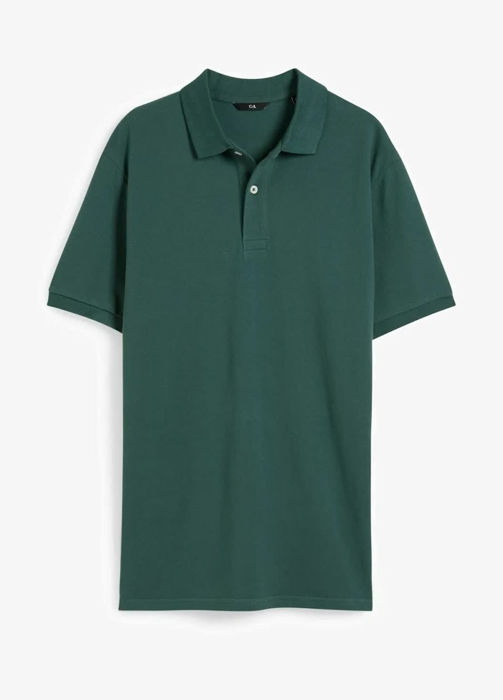 Зеленая футболка-поло из хлопка для мужчин C&A однотонная