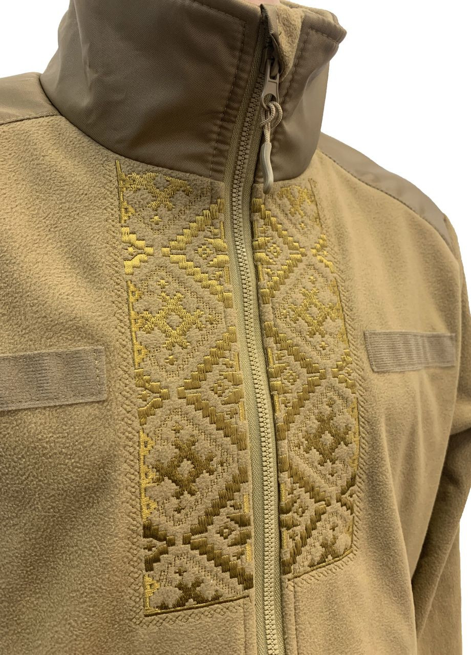 Кофта Tactic4Profi флис койот мембрана на молнии с планкой с вышивкой Орнамент р. 2XL (52) 4PROFI (274401699)