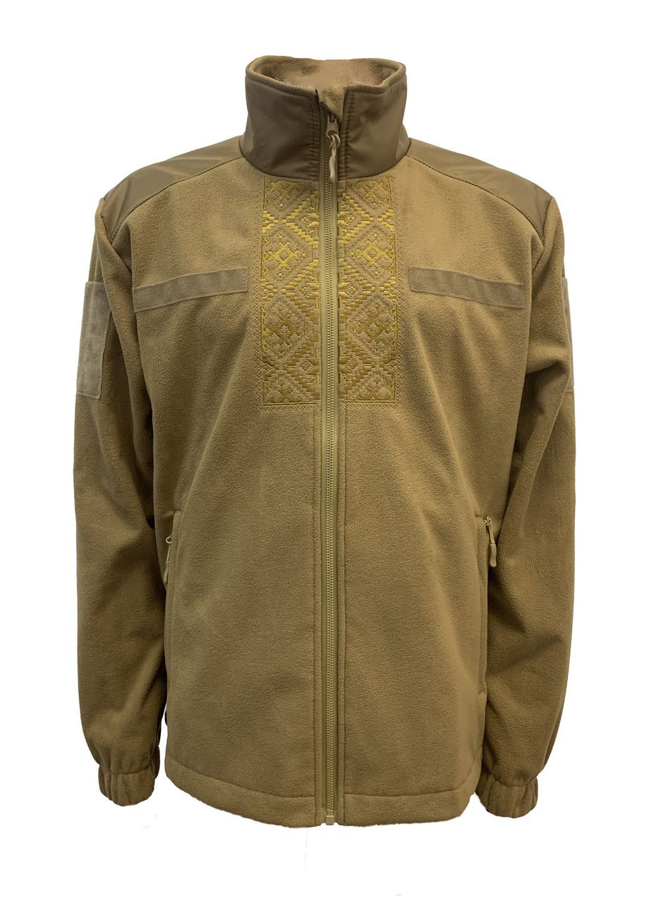 Кофта Tactic4Profi флис койот мембрана на молнии с планкой с вышивкой Орнамент р. 2XL (52) 4PROFI (274401699)