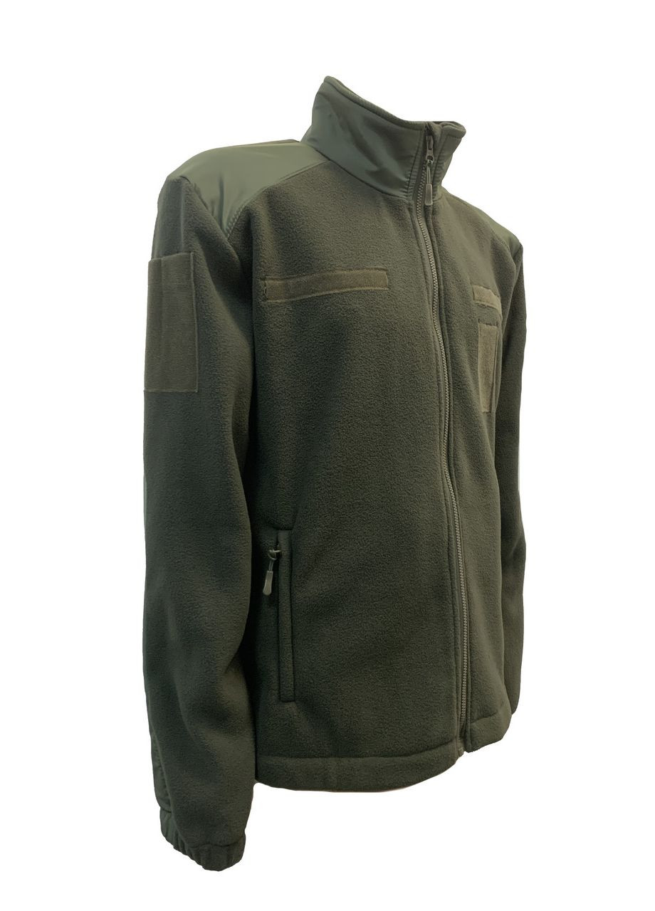 Кофта Tactic4Profi фліс хакі темний на блискавці з планкою з принтом ARMY UKRAINE р. 2XL (52) 4PROFI (274401702)