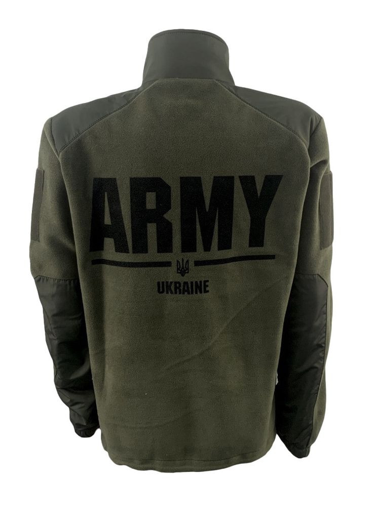 Кофта Tactic4Profi фліс хакі темний на блискавці з планкою з принтом ARMY UKRAINE р. 2XL (52) 4PROFI (274401702)