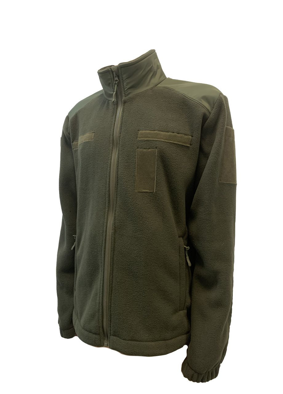 Кофта Tactic4Profi фліс хакі темний на блискавці з планкою з принтом ARMY UKRAINE р. 2XL (52) 4PROFI (274401702)