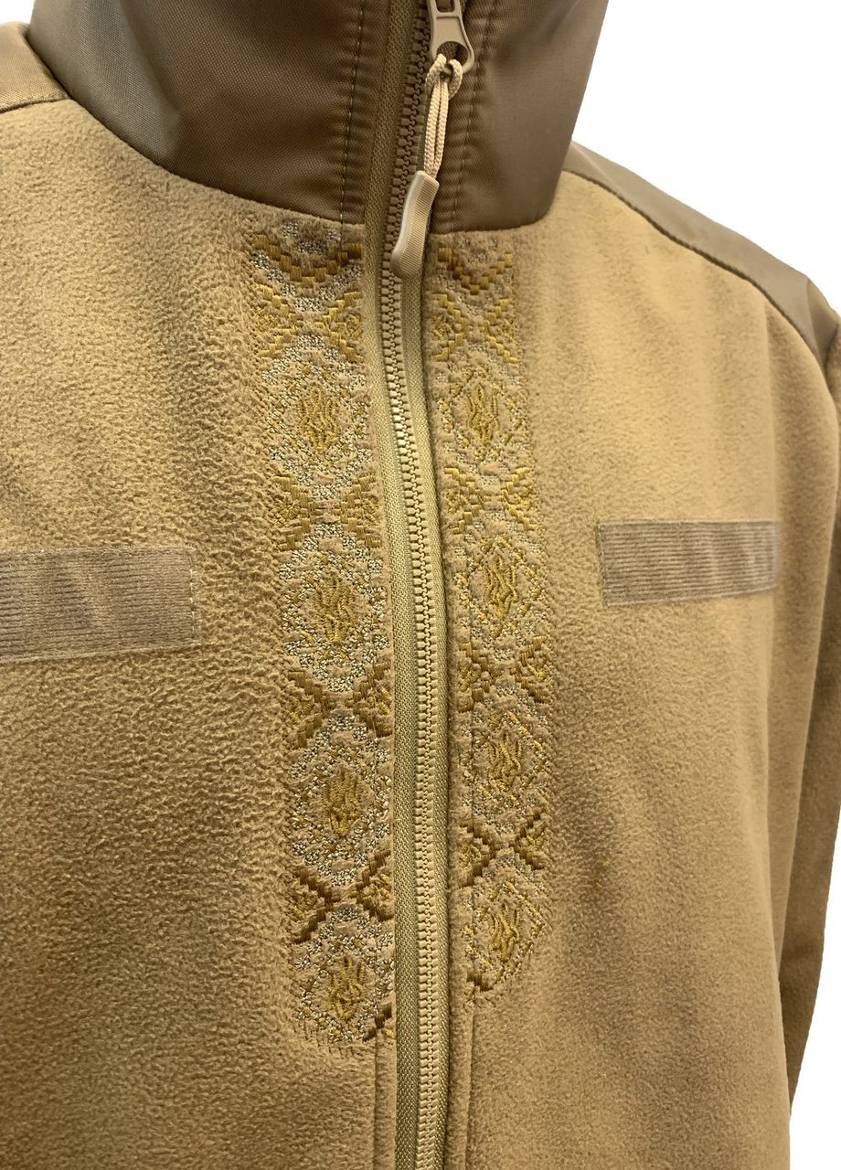 Кофта Tactic4Profi флис койот мембрана на молнии с планкой с вышивкой Орнамент №2 р. 2XL (52) 4PROFI (274401695)