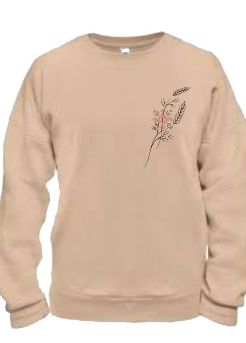 Світшот чол. Роккі тринитка з начосом беж з вишивкою Колосок квітка роз.2XL (52) 4PROFI - крій бежевий - (275096533)