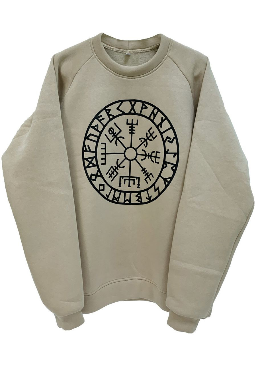 Бежевый свитшот муж. рокки трехнить с начесом бежевый с принтом агисхьяльм р.2xl (52) 4PROFI (275096547)