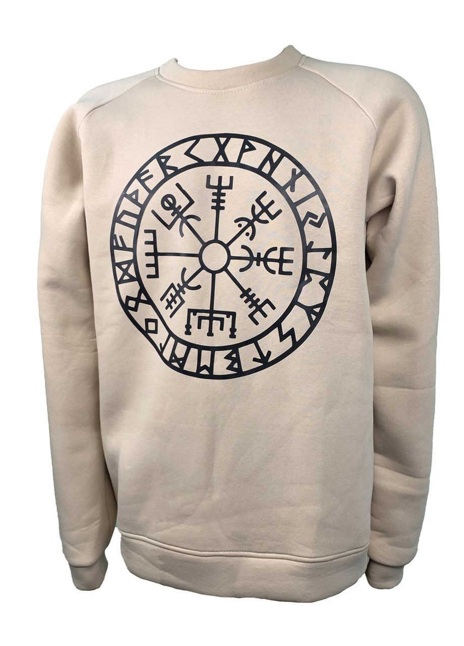 Бежевый свитшот муж. рокки трехнить с начесом бежевый с принтом агисхьяльм р.2xl (52) 4PROFI (275096547)