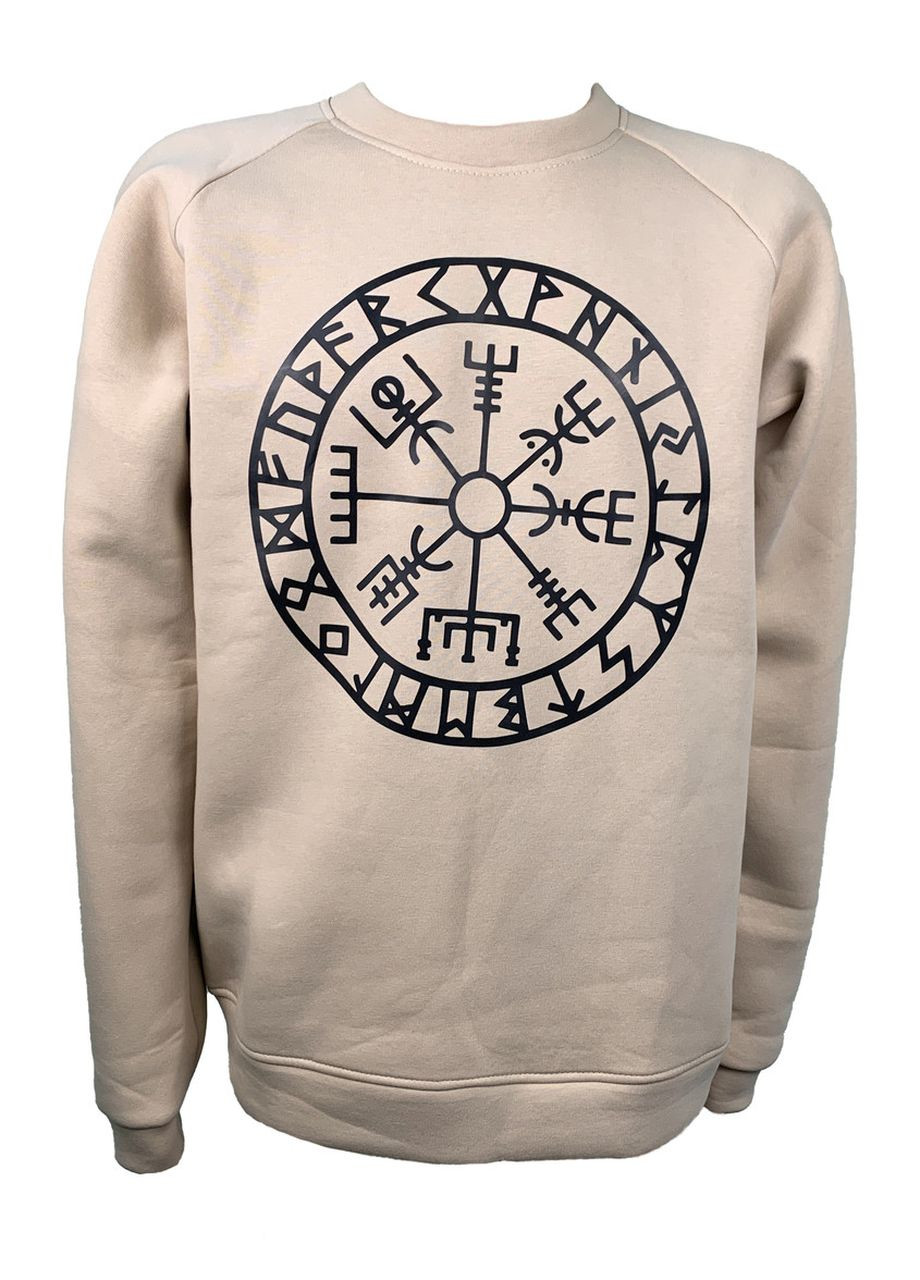 Бежевый свитшот муж. рокки трехнить с начесом бежевый с принтом агисхьяльм р.2xl (52) 4PROFI (275096547)