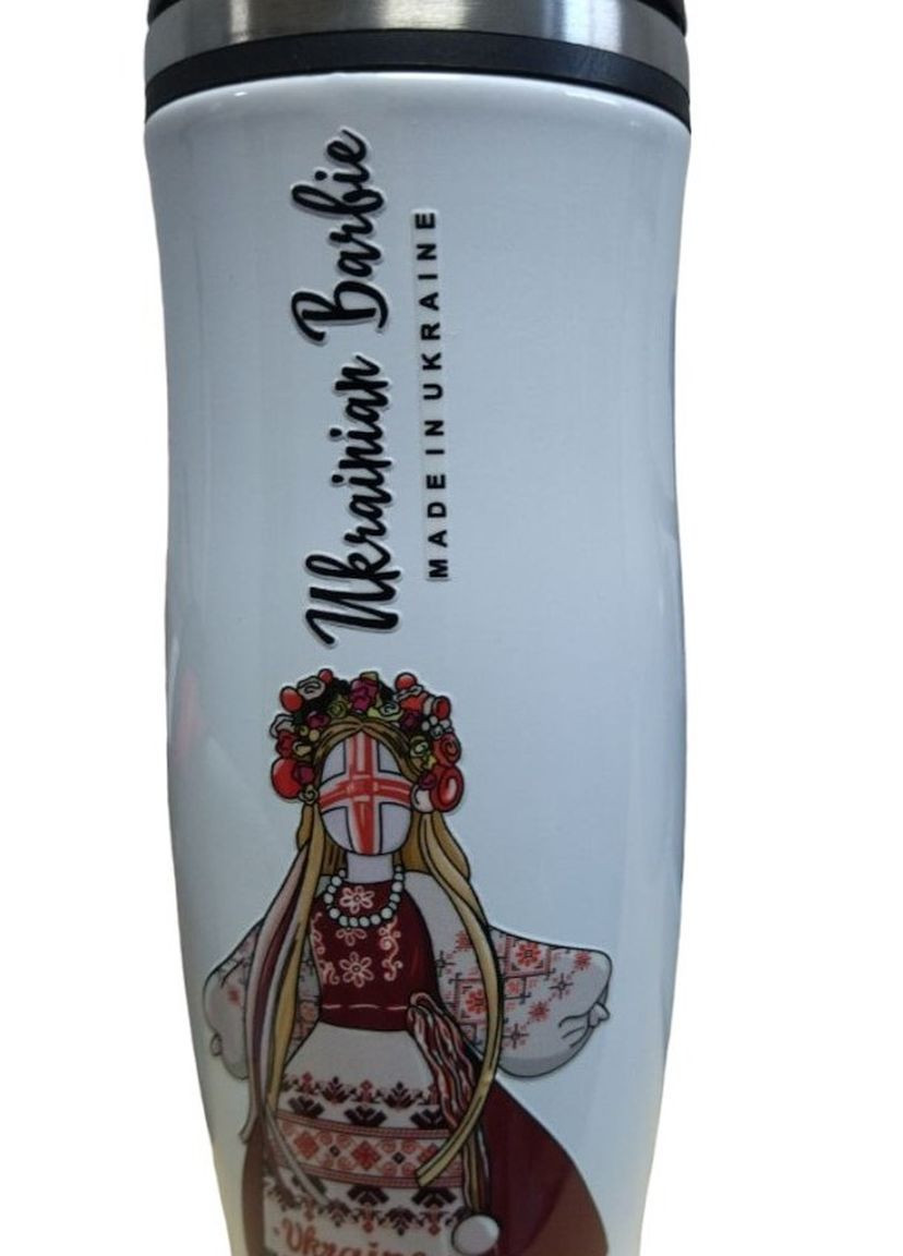 Термокружка белая с рисунком Украинская Барби 360 мл 4PROFI (275096512)