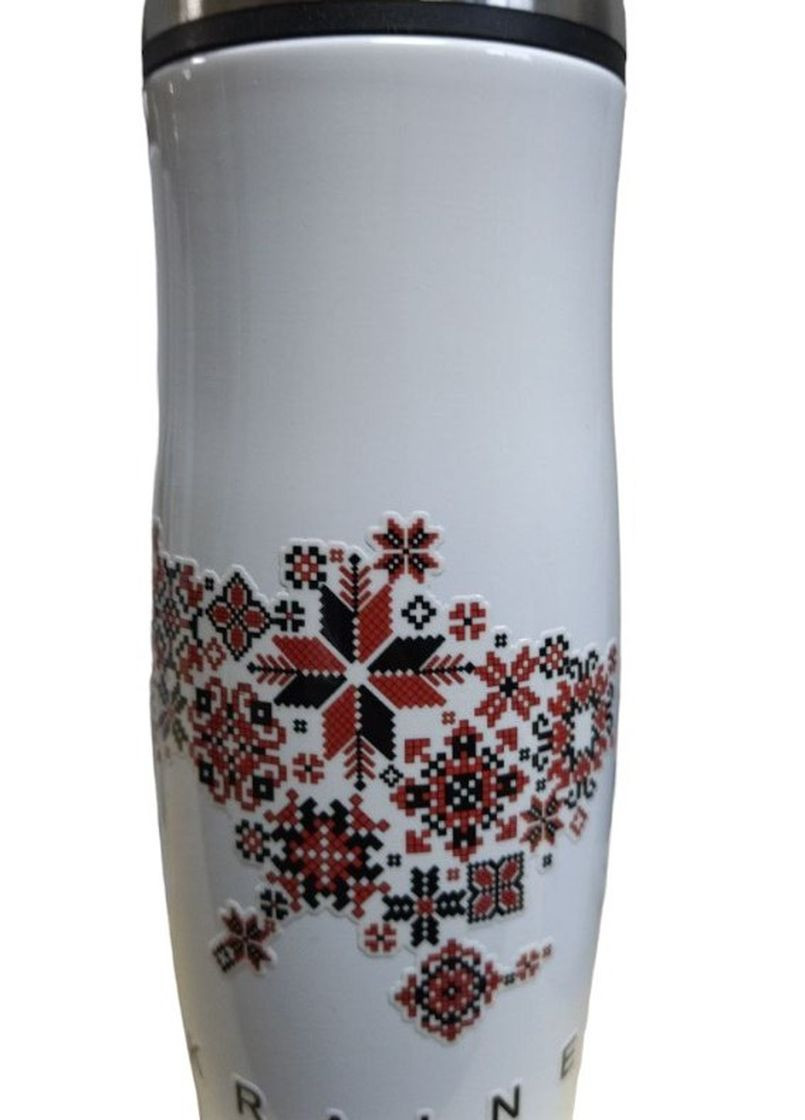 Термокружка біла з малюнком Етномапа вишиванка 360 мл 4PROFI (275096518)