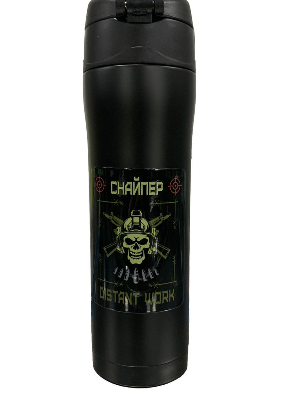 Термокружка чорна з малюнком Снайпер 0,45 л 4PROFI (275096541)