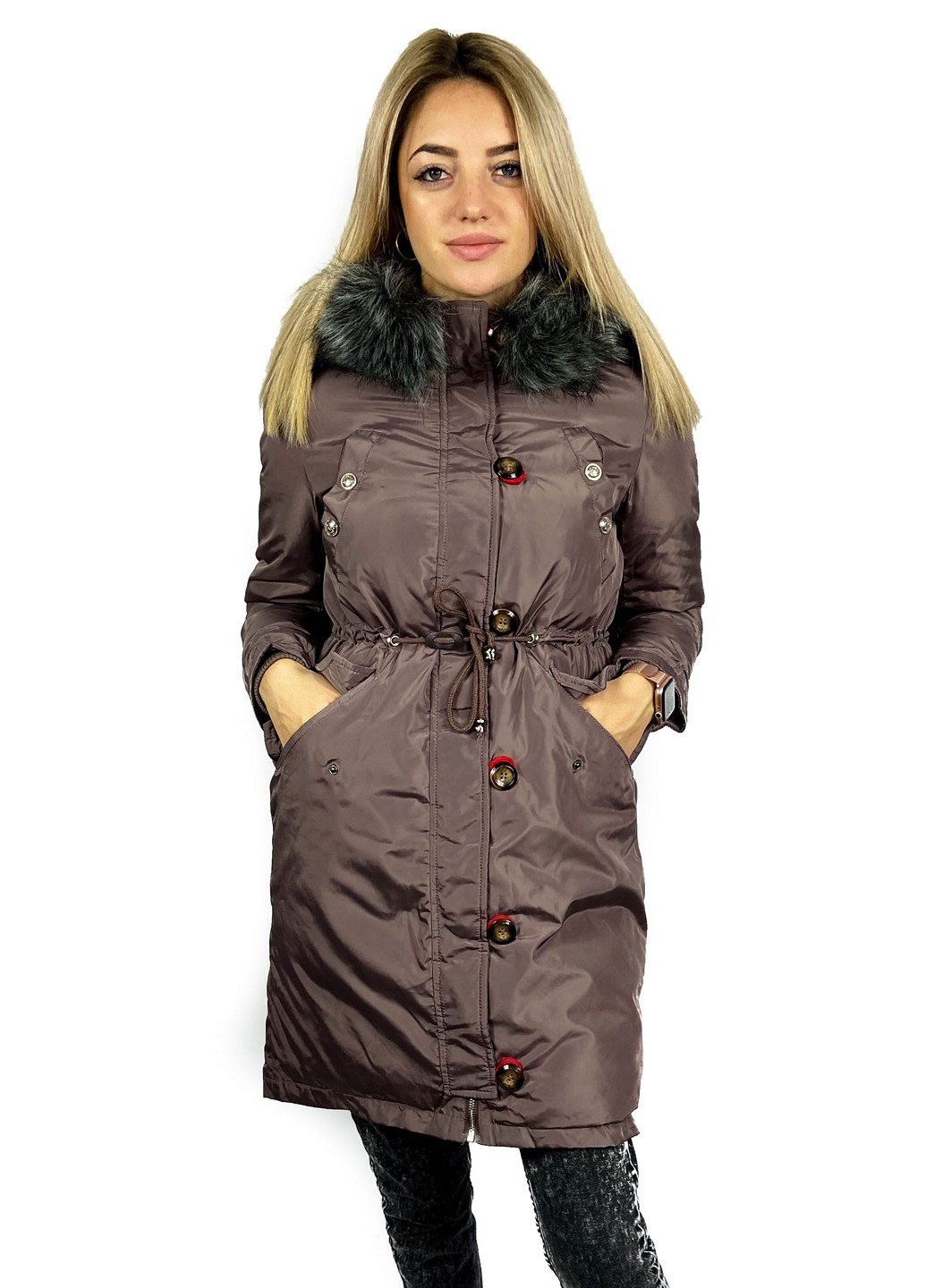 Серо-коричневая зимняя куртка Mtp