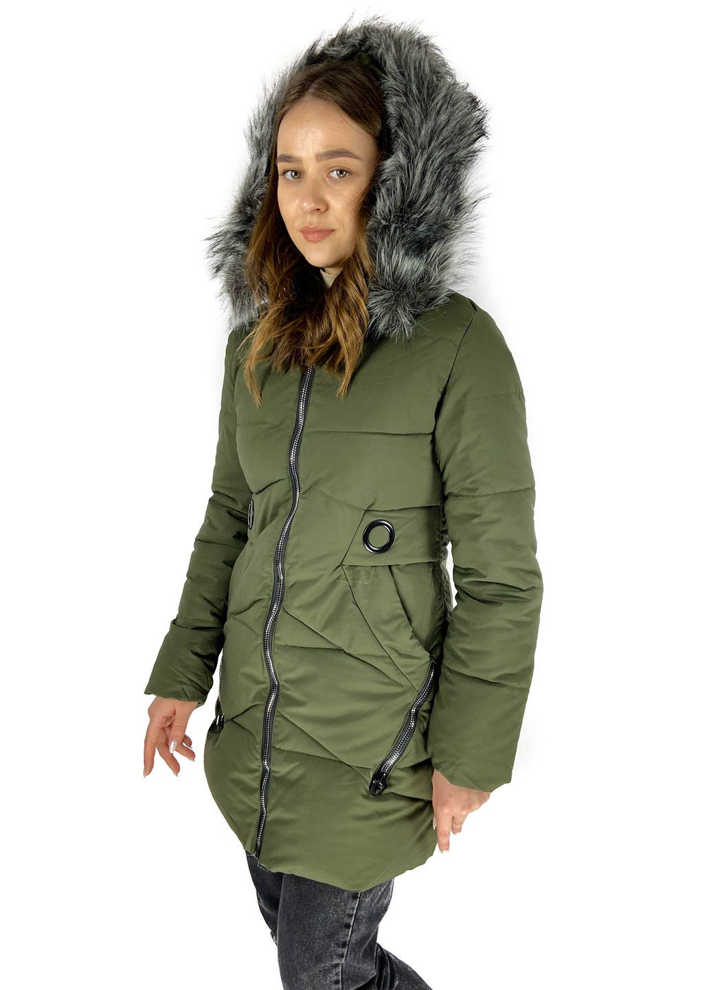 Оливковая (хаки) зимняя куртка M.S.TaiL