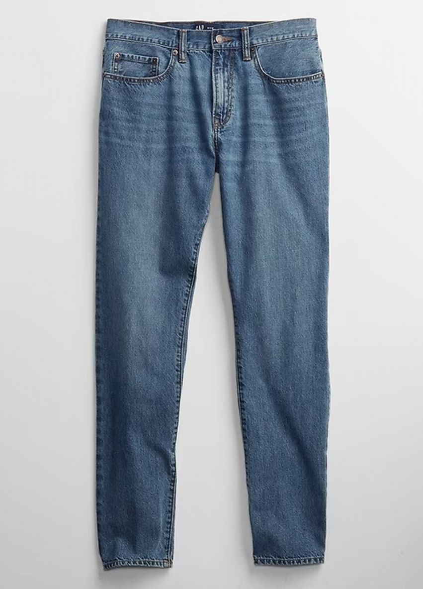 Синие демисезонные джинси злегка завужені 706798 Medium Wash Gap