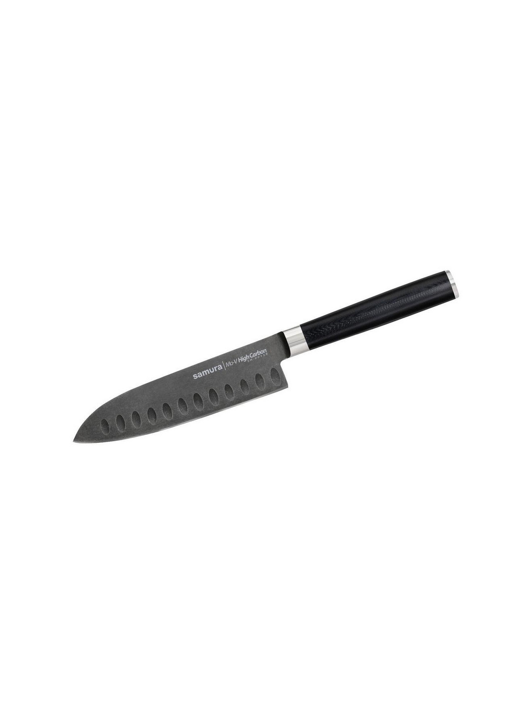 Ніж кухонний Сантоку з жолобчастою лінією леза, 138 мм, "Mo-V Stonewash" (B) Samura (275070189)